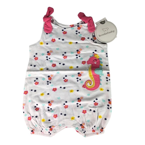 KOALA BABY Girls 2-Pack Cotton Rompers - Picture 2 of 5